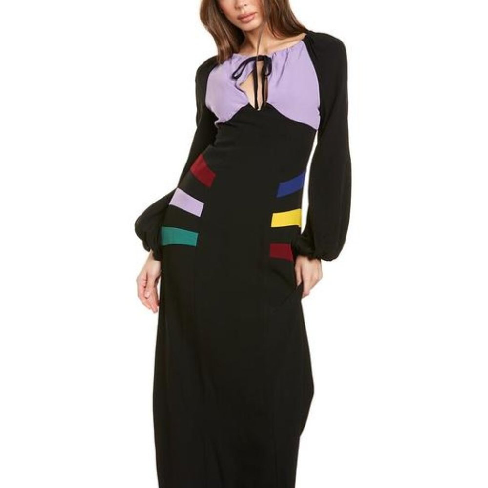 NWT STAUD Pacha Color Block Maxi Dress size 6